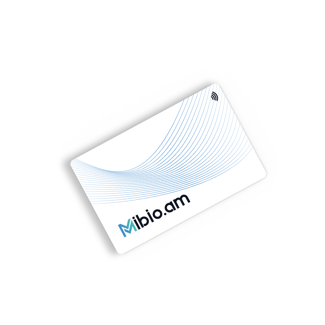 Front of a light Mibio card