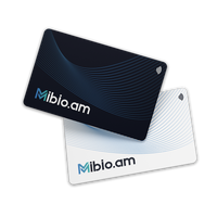 Front of dark and light Mibio cards